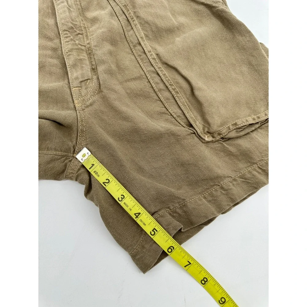 MOTHER The Chute Paperbag Shorts‎ Olive Green High Waist Tie Belt Womens 26